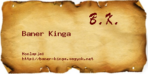 Baner Kinga névjegykártya